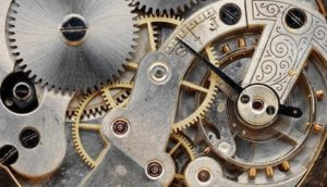 vintage clock machinery