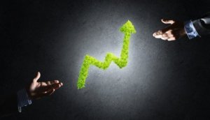 Concept of banking and investment presented with green planet graph