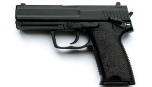 Waffe Pistole auf weißem Hintergrund