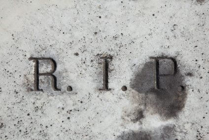 RIP. Rest in peace. Traditional inscription on the grave.