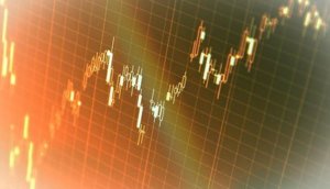 Growth stock chart on PC screen.