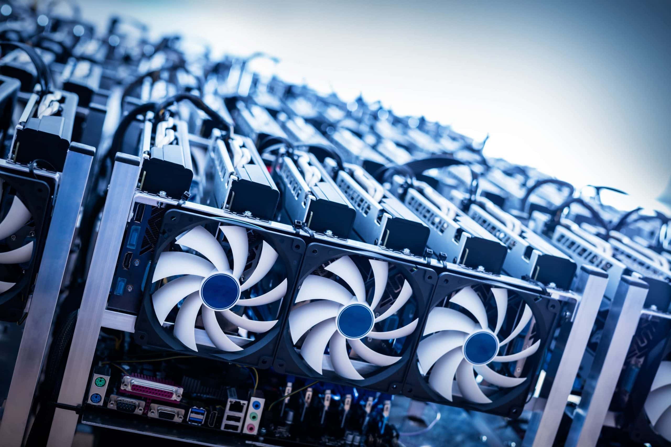Bitcooin Miner in blau Bitmain