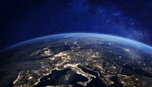 Europäischer Kontintent aus dem Weltall.