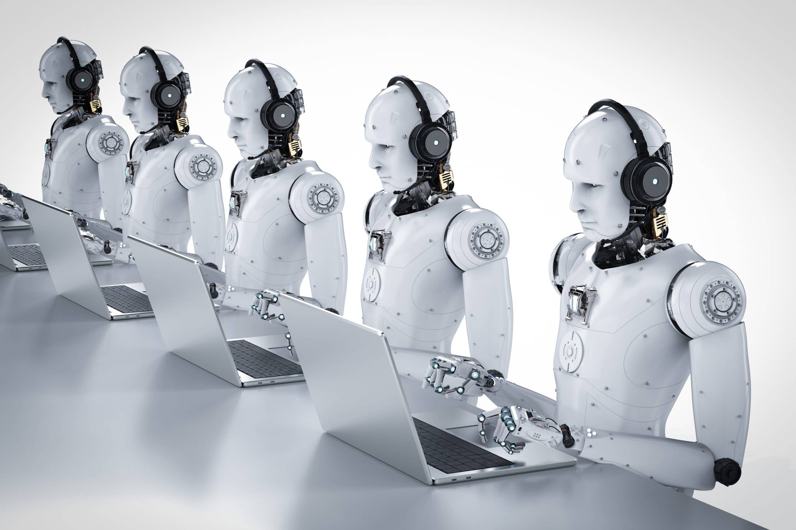 Roboter mit Kopfhörern