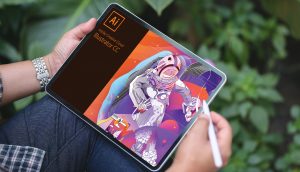 Adobe Content gezeichnet auf Ipad mit Logo