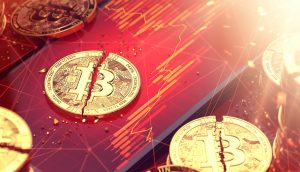 Bitcoin Münze zerbrochen