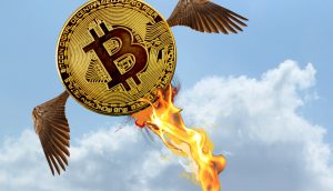 Bitcoin-Münze mit Flügeln